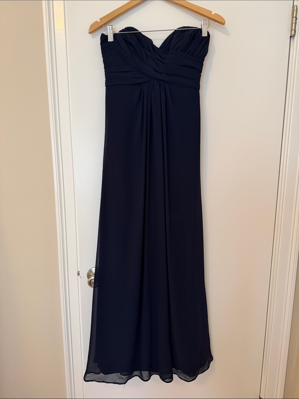Monique Lhuillier Bridesmaids Strapless Navy Gown